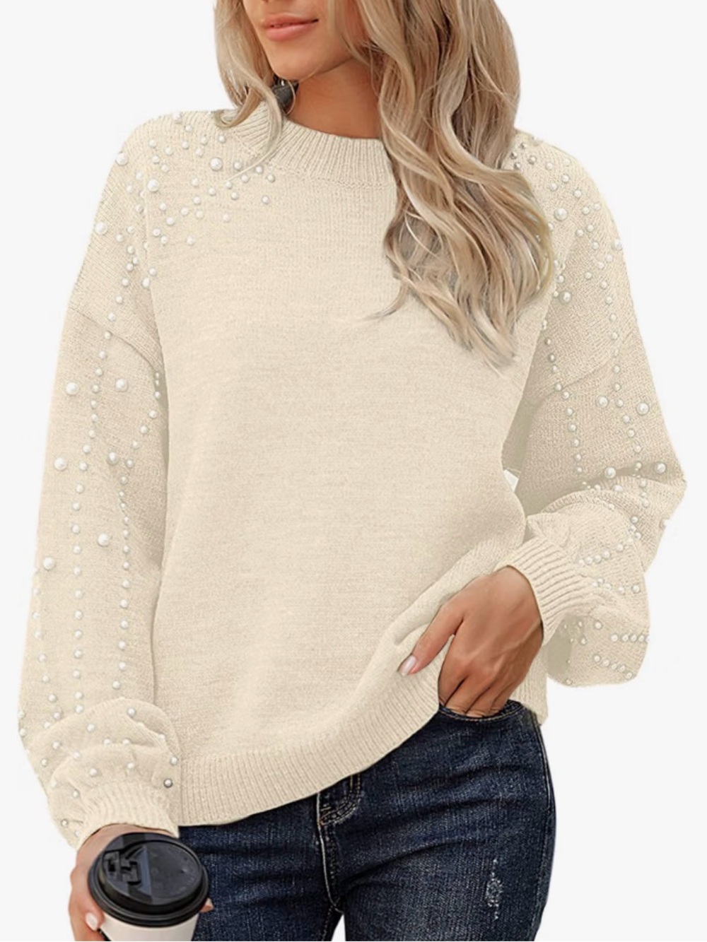 Blooming Jelly Cream Women's Chunky Sweater Dressy Crewneck Sweatshirt Oversized